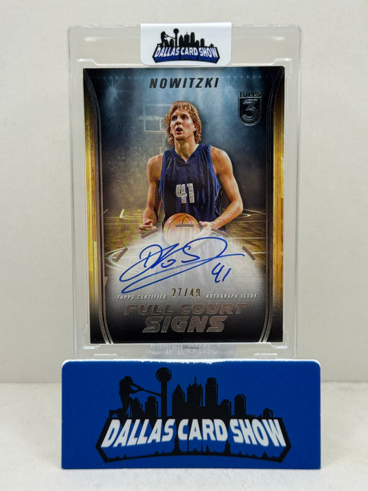 2024 Topps 3 Basketball #FCS-DN Dirk Nowitzki Full Court Signs Autograph /49