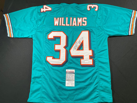 RICKY WILLIAMS TEAL MIAMI DOLPHINS SIGNED JERSEY JSA