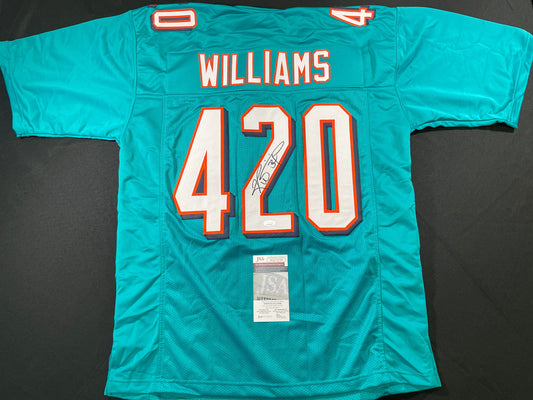 RICKY WILLIAMS TEAL MIAMI DOLPHINS 420 SIGNED JERSEY JSA