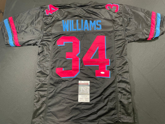 RICKY WILLIAMS VICE MIAMI DOLPHINS SIGNED JERSEY w/"Smoke Weed Everyday" JSA