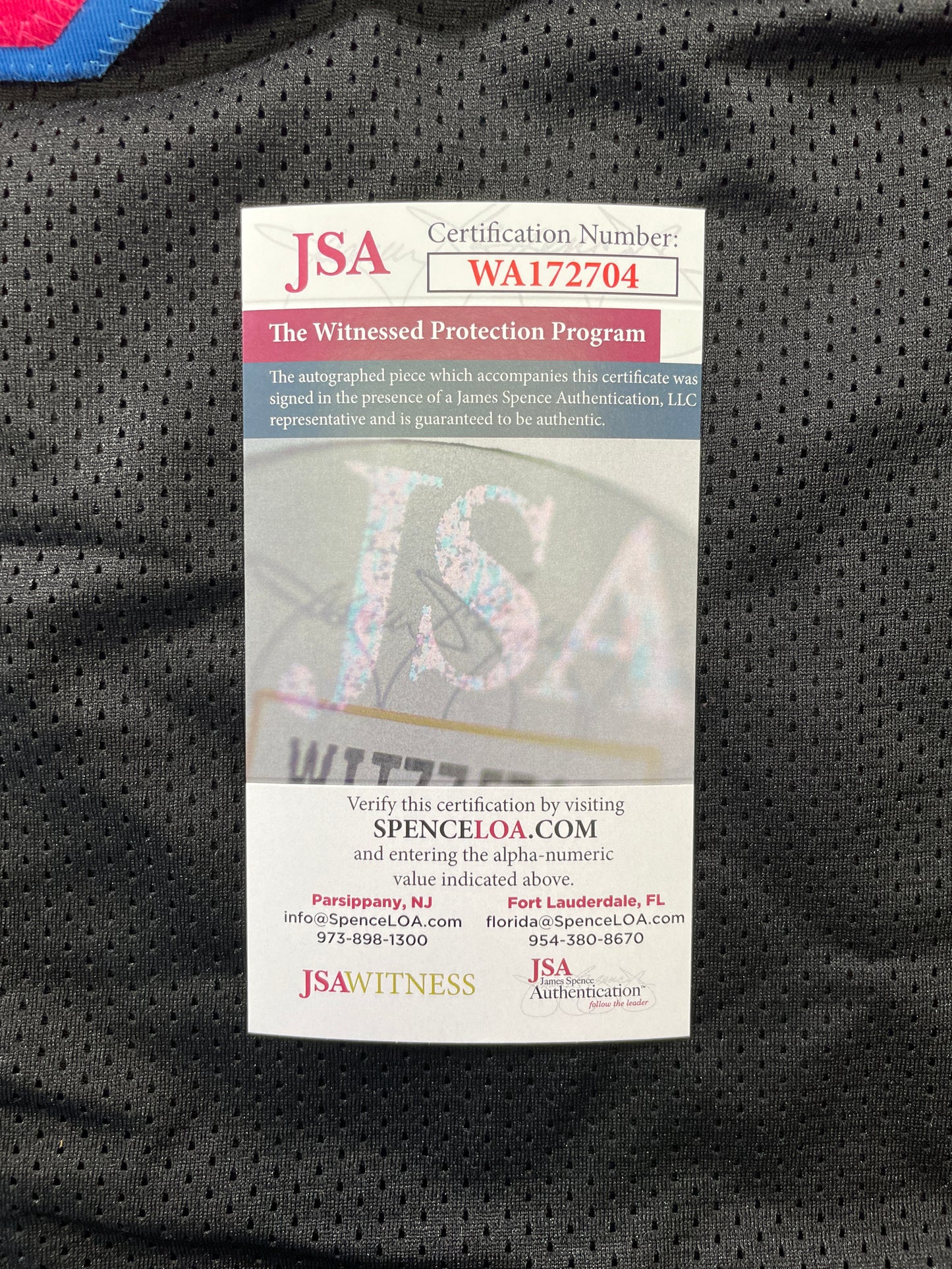 RICKY WILLIAMS VICE MIAMI DOLPHINS SIGNED JERSEY w/"Puff,Puff,Run" JSA