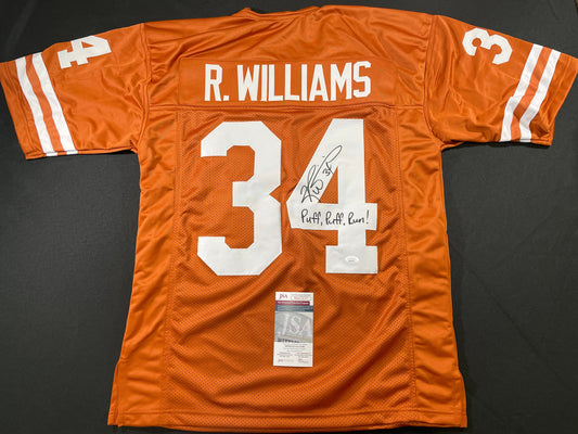 RICKY WILLIAMS TEXAS LONGHORNS SIGNED JERSEY w/"Puff,Puff,Run" JSA