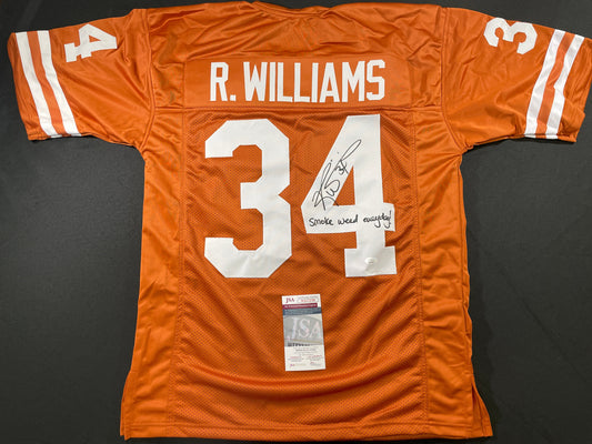 RICKY WILLIAMS TEXAS LONGHORNS SIGNED JERSEY w/"Smoke Weed Everyday!" JSA