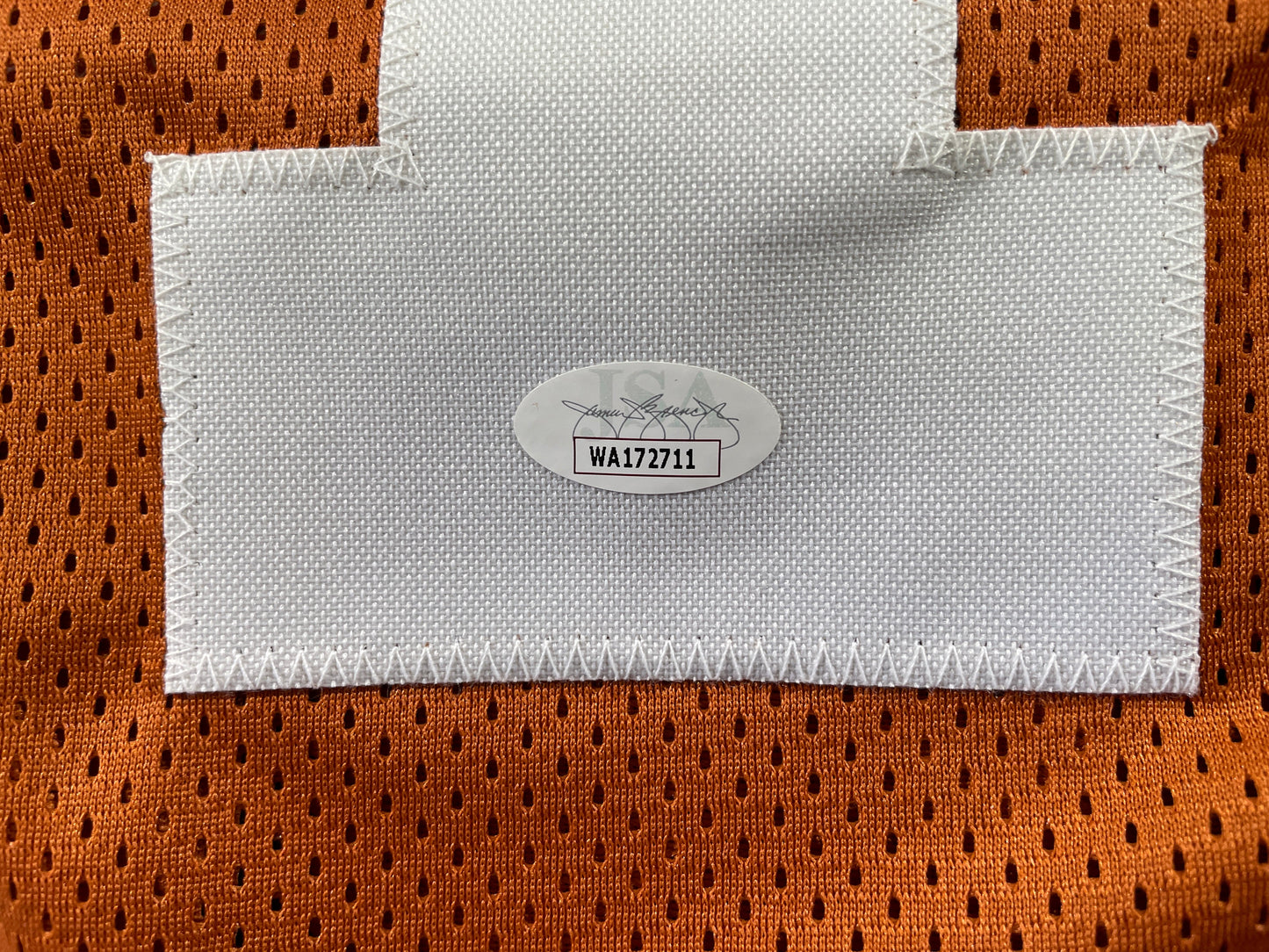 RICKY WILLIAMS TEXAS LONGHORNS SIGNED JERSEY w/"Grass over Turf" JSA