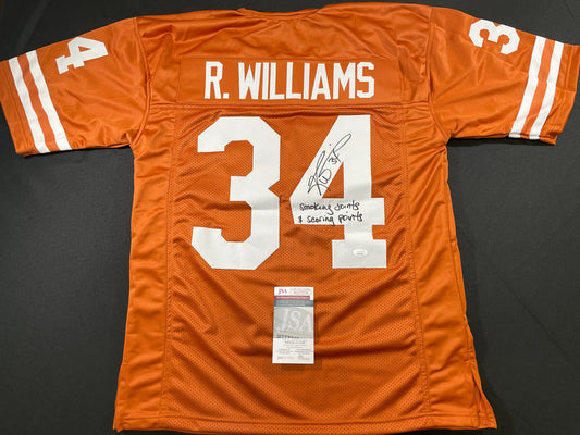RICKY WILLIAMS TEXAS LONGHORNS SIGNED JERSEY w/"Smoking Joints & Scoring Points" JSA