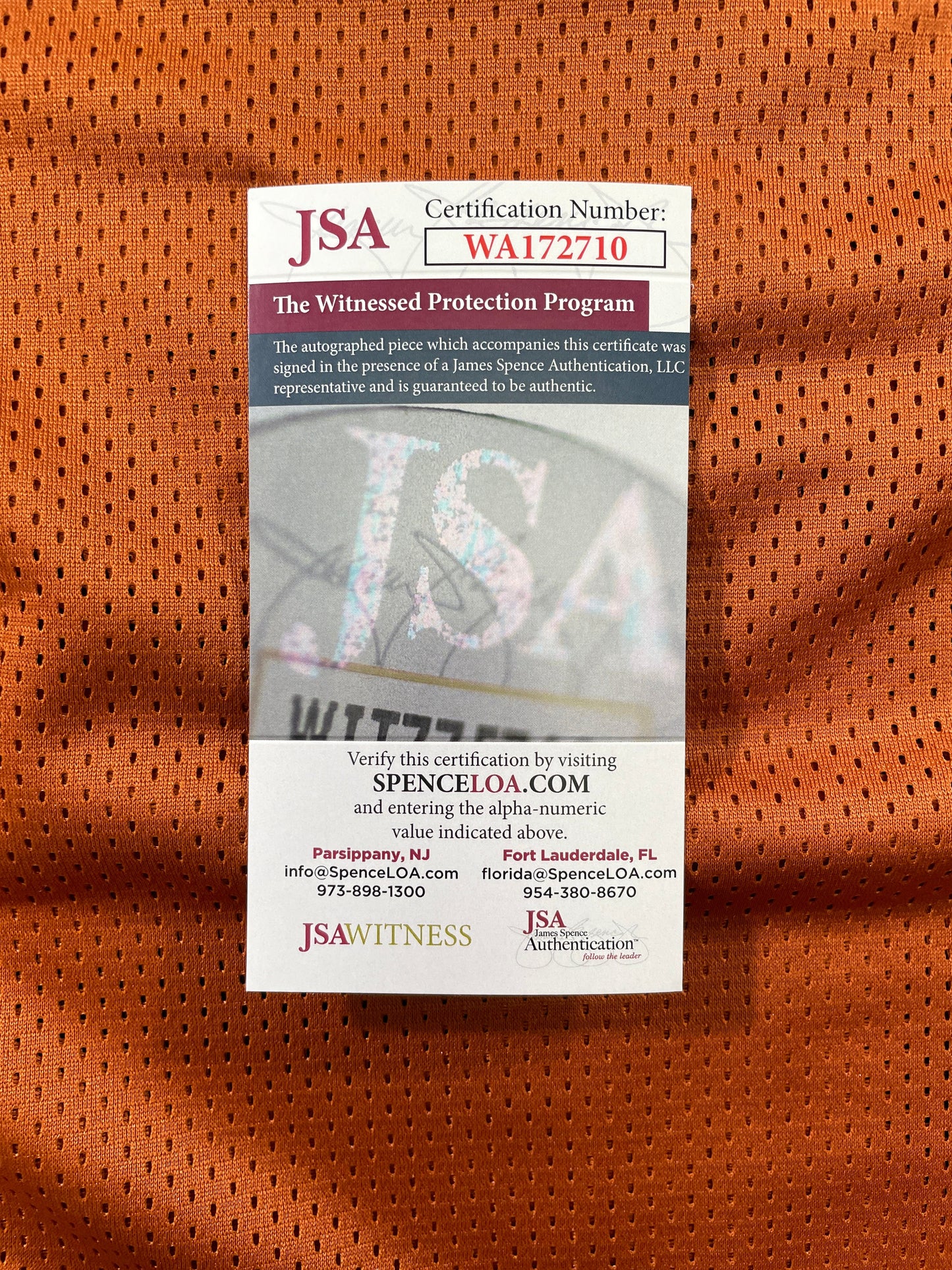 RICKY WILLIAMS TEXAS LONGHORNS SIGNED JERSEY w/"Smoking Joints & Scoring Points" JSA