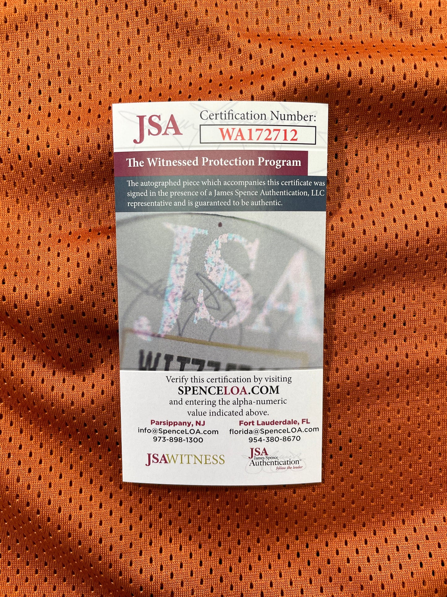 RICKY WILLIAMS TEXAS LONGHORNS SIGNED JERSEY w/"Hitting Holes & Smoking Bowls " JSA