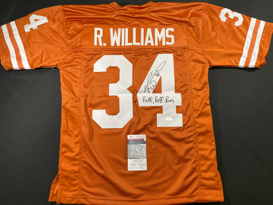 RICKY WILLIAMS TEXAS LONGHORNS SIGNED JERSEY w/"Puff,Puff,Run" JSA