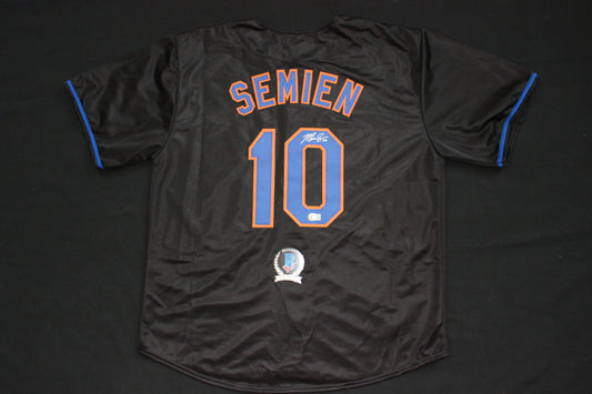 MARCUS SEMIEN NEW YORK NY METS SIGNED ALT BLACK JERSEY BAS COA