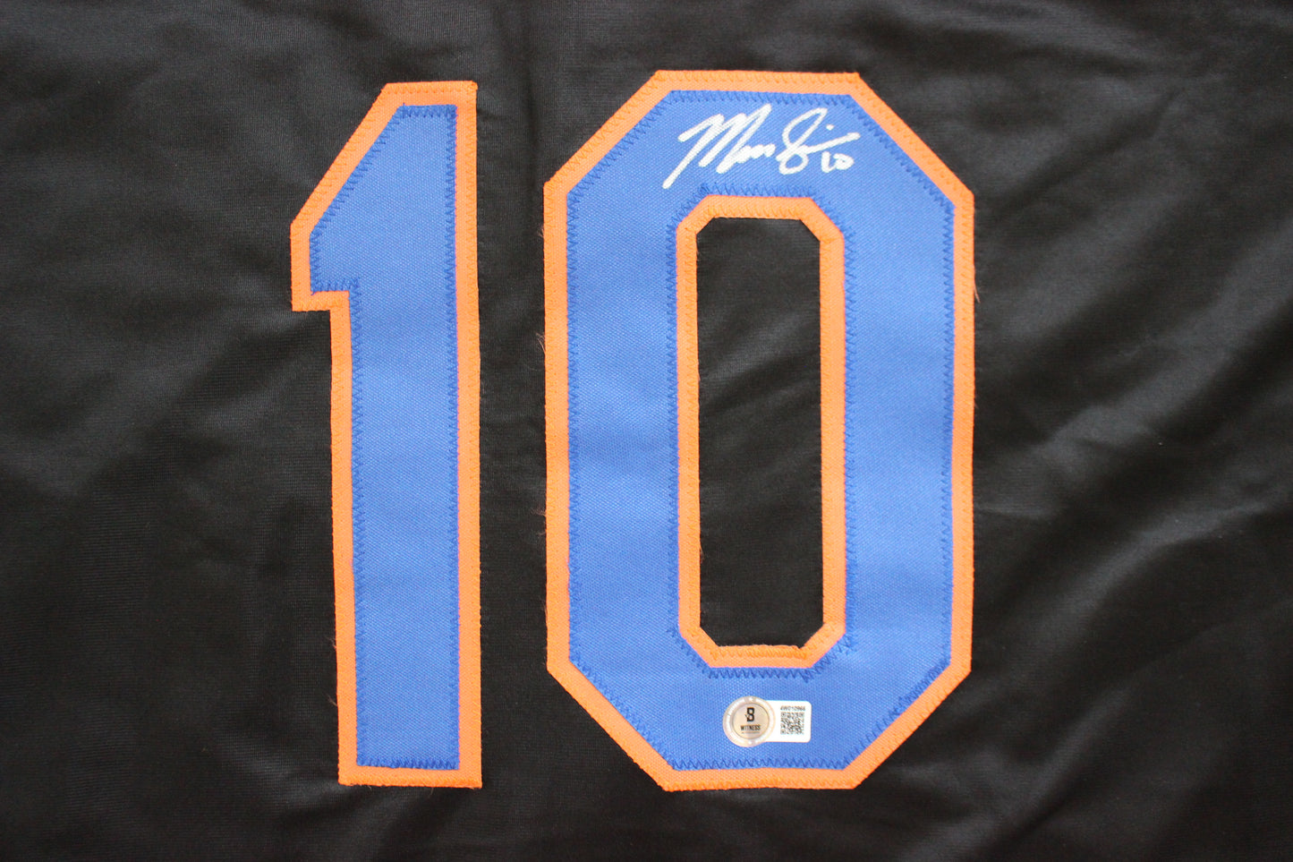 MARCUS SEMIEN NEW YORK NY METS SIGNED ALT BLACK JERSEY BAS COA