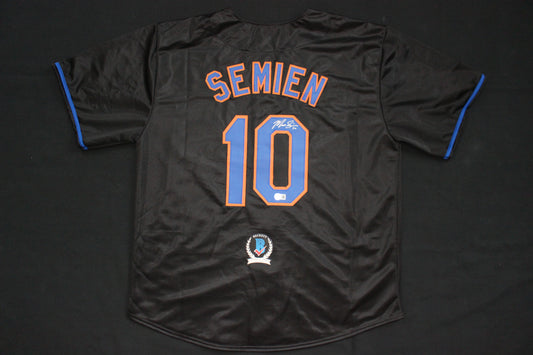 MARCUS SEMIEN NEW YORK NY METS SIGNED ALT BLACK JERSEY BAS COA