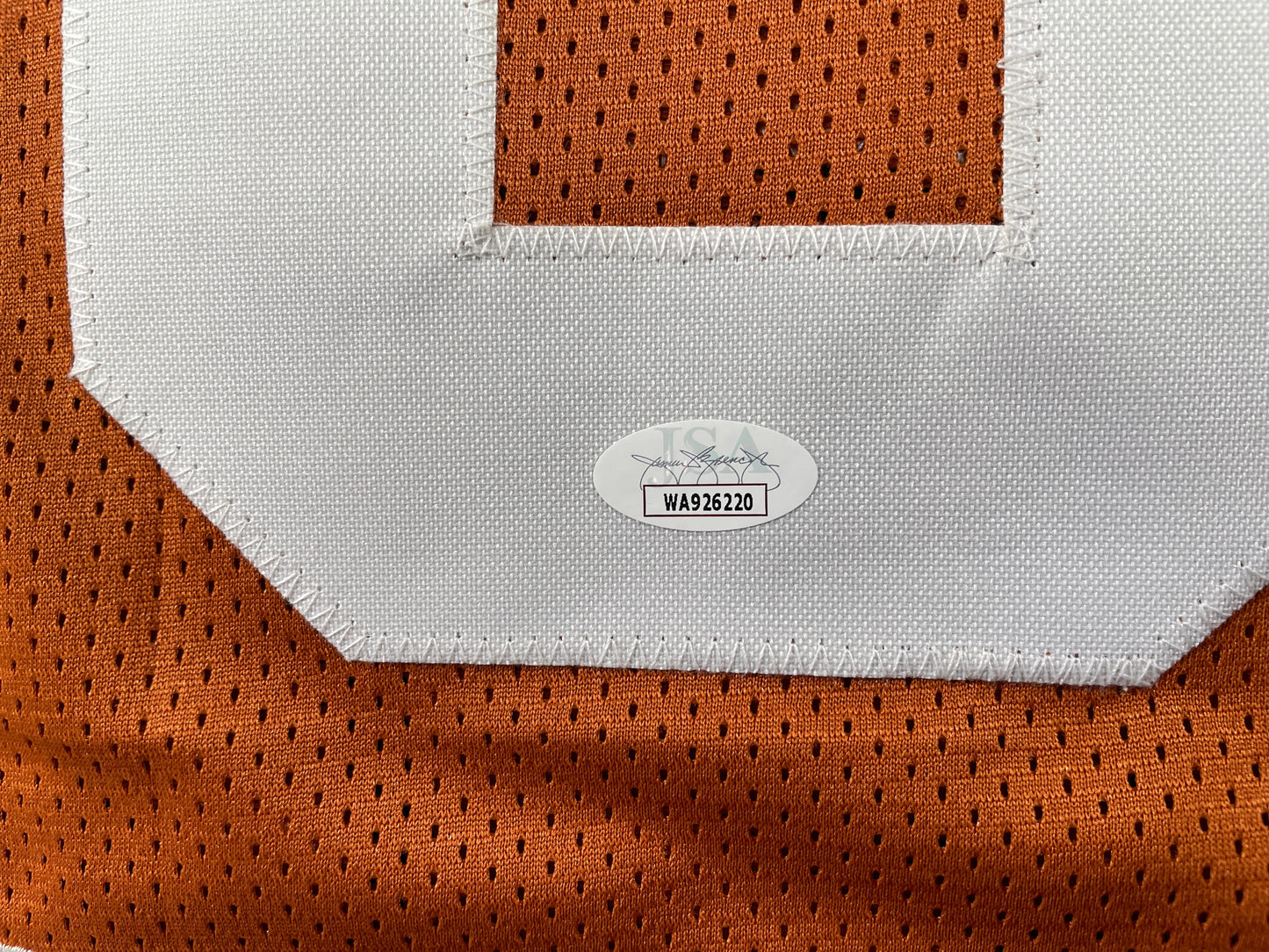 VINCE YOUNG TEXAS LONGHORNS SIGNED STAT JERSEY JSA COA