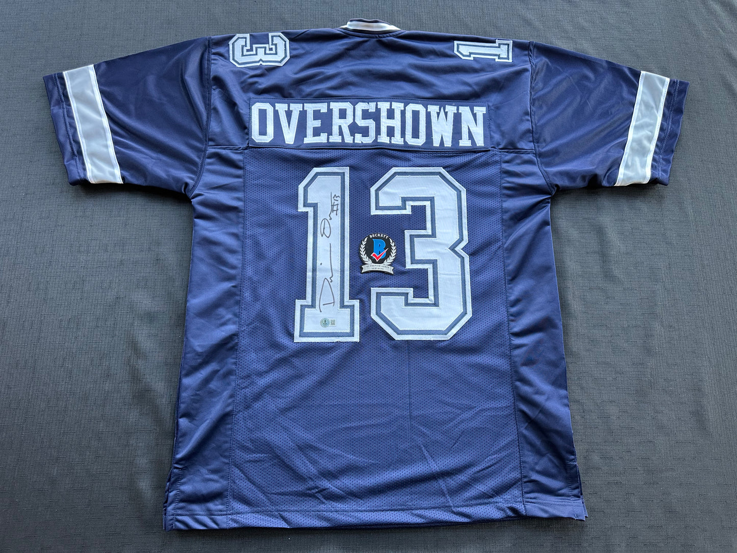 DEMARVION OVERSHOWN SIGNED BLUE JERSEY Dallas Cowboys BAS