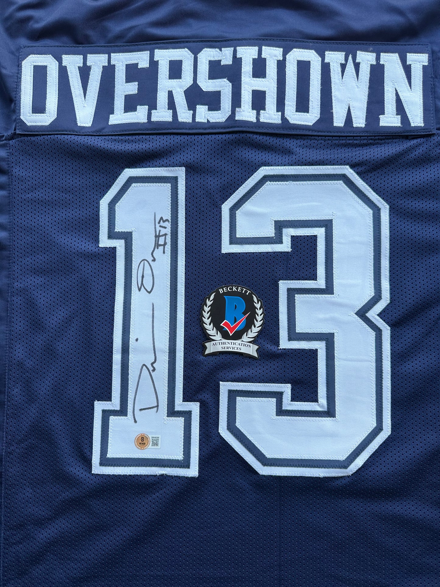 DEMARVION OVERSHOWN SIGNED BLUE JERSEY Dallas Cowboys BAS