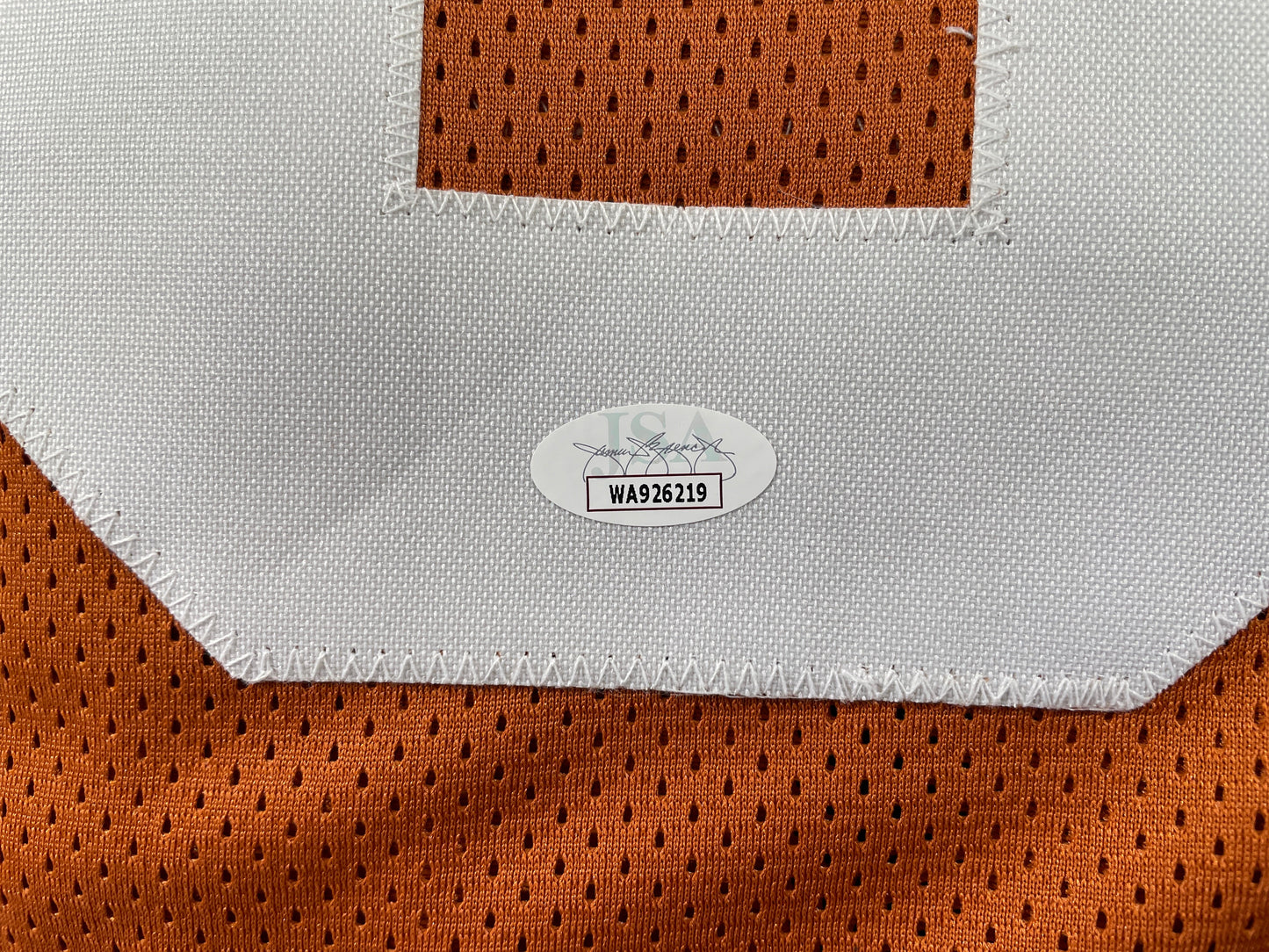 VINCE YOUNG TEXAS LONGHORNS SIGNED STAT JERSEY JSA COA