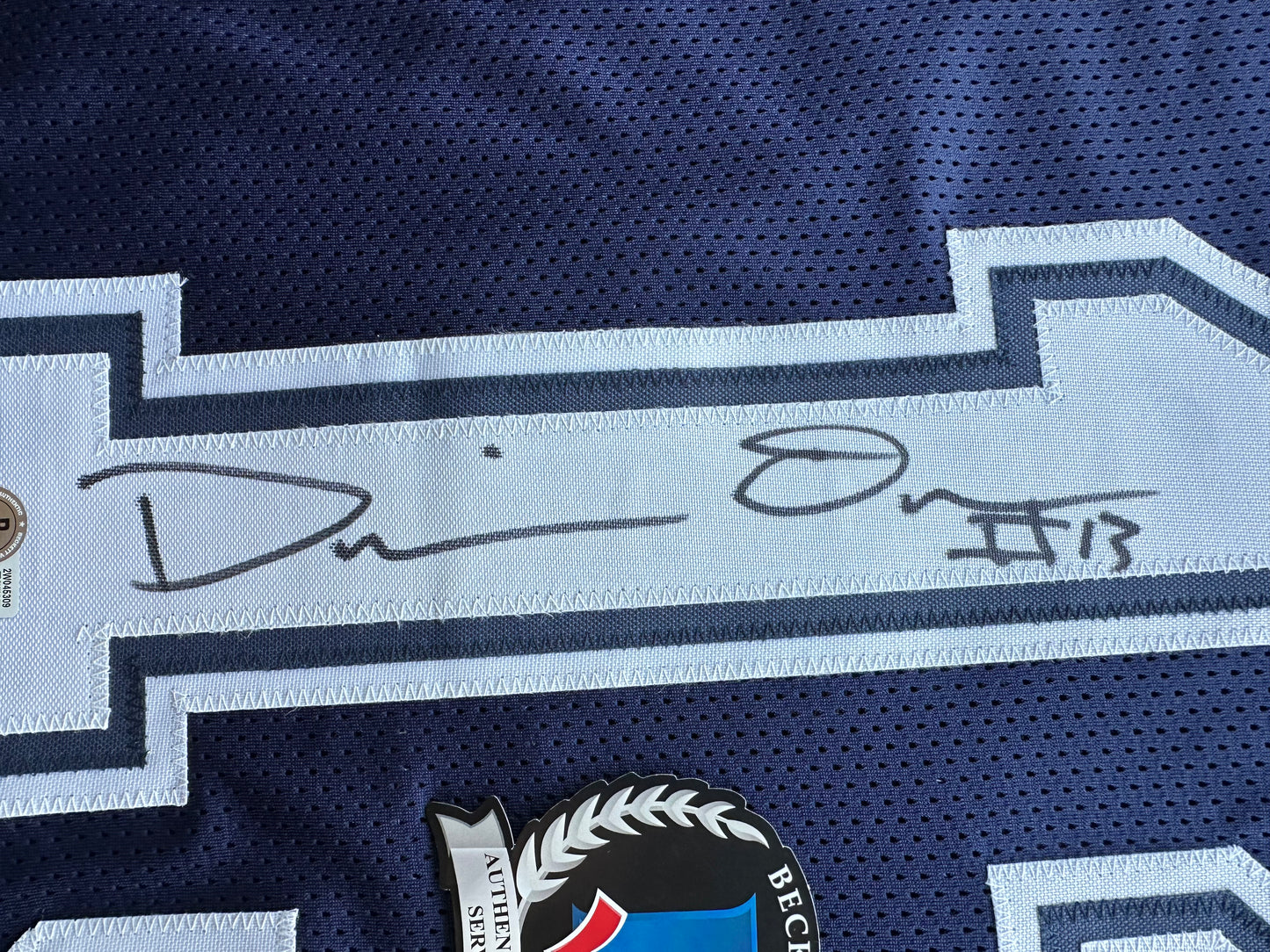 DEMARVION OVERSHOWN SIGNED BLUE JERSEY Dallas Cowboys BAS