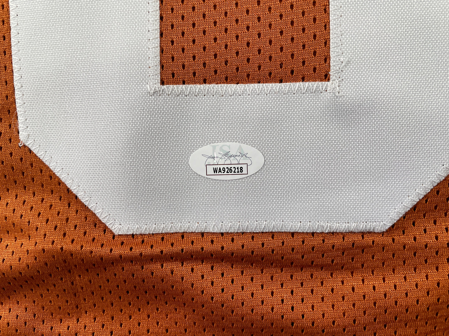 VINCE YOUNG TEXAS LONGHORNS SIGNED STAT JERSEY JSA COA