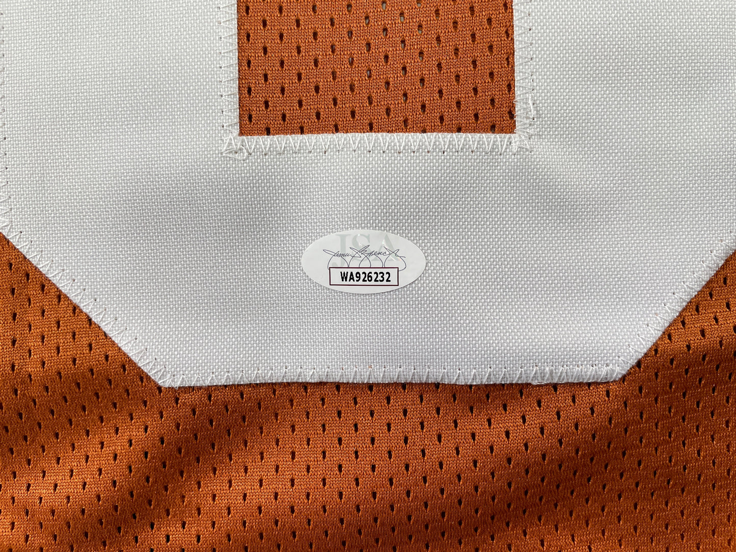 VINCE YOUNG TEXAS LONGHORNS SIGNED STAT JERSEY JSA COA