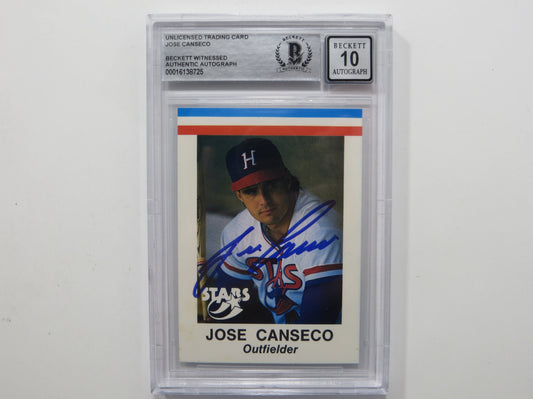 JOSE CANSECO SIGNED BGS BAS SLAB HUNTSVILLE STARS AAMER Sports CARD Auto 10
