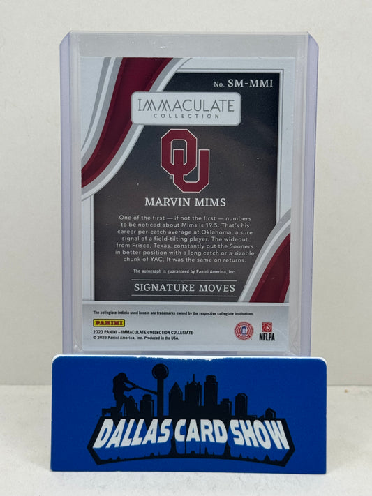 2023 Panini Immaculate Collegiate #SM-MM1 Marvin Mims Signature Moves Autograph /49