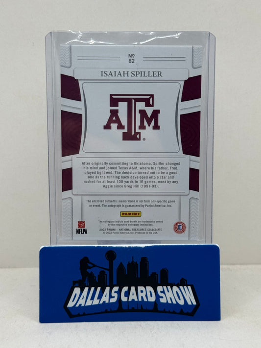 2022 Panini National Treasure Collegiate Isaiah Spiller Rookie Patch Autograph /99
