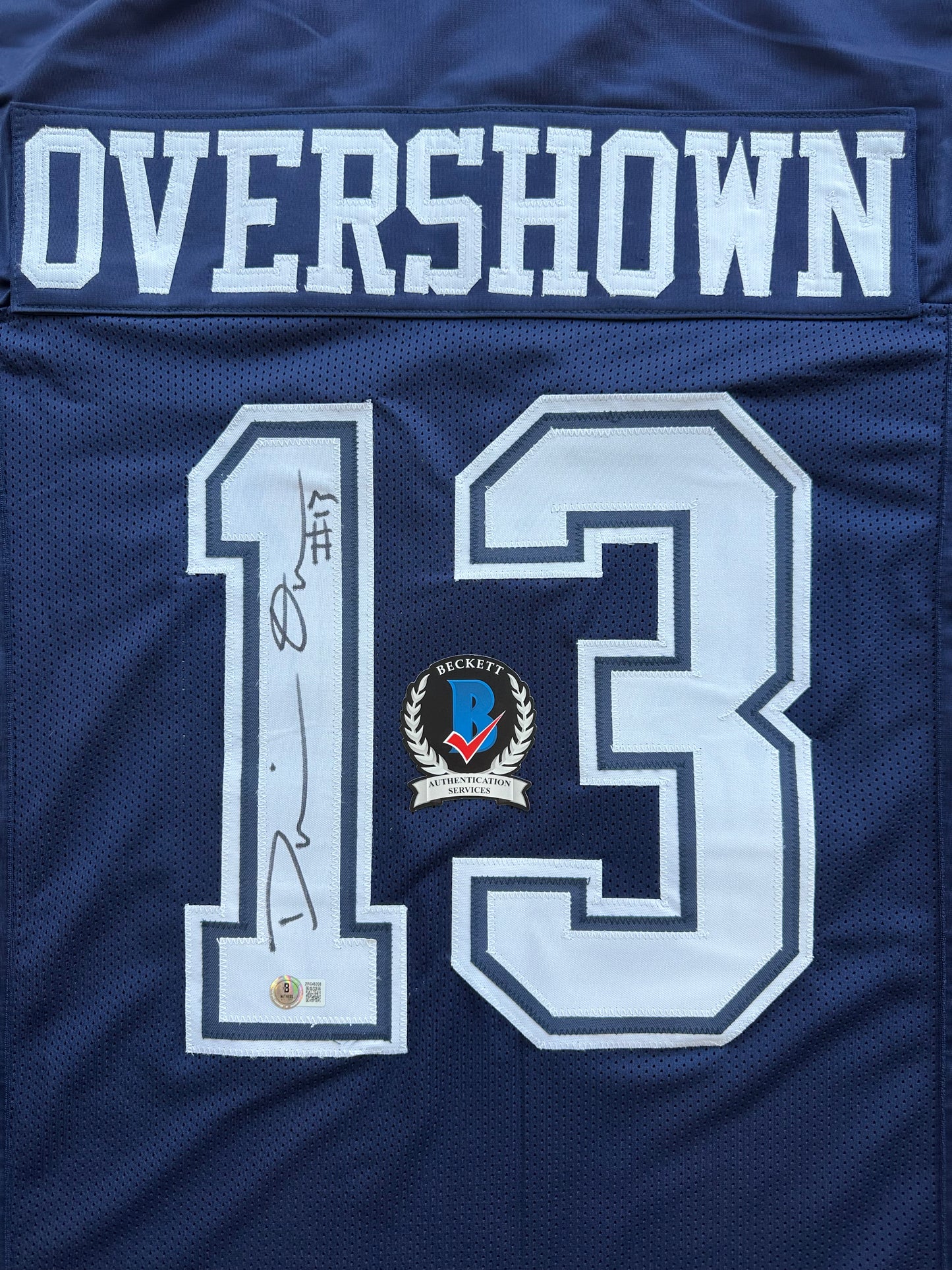 DEMARVION OVERSHOWN SIGNED BLUE JERSEY Dallas Cowboys BAS