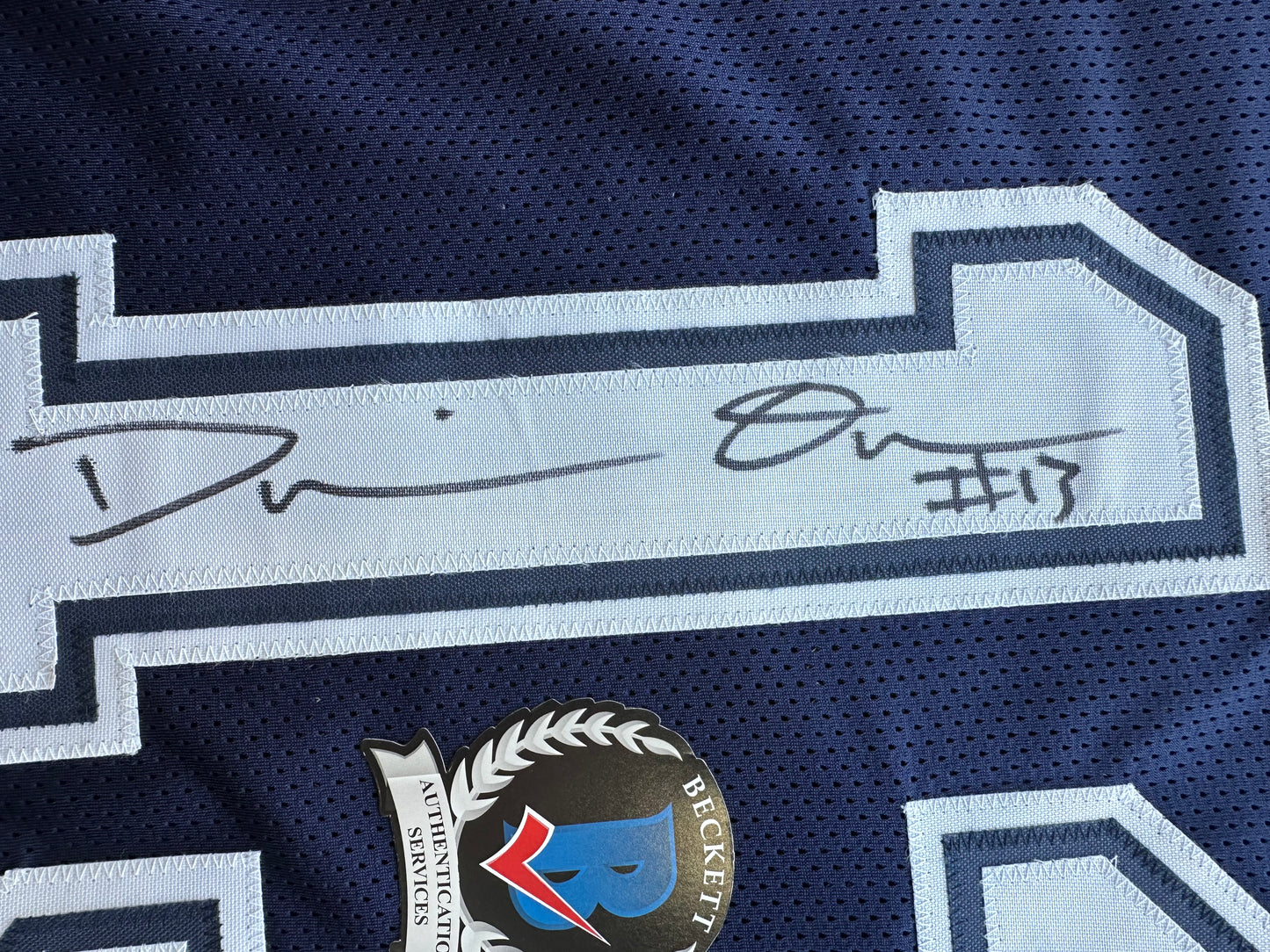 DEMARVION OVERSHOWN SIGNED BLUE JERSEY Dallas Cowboys BAS