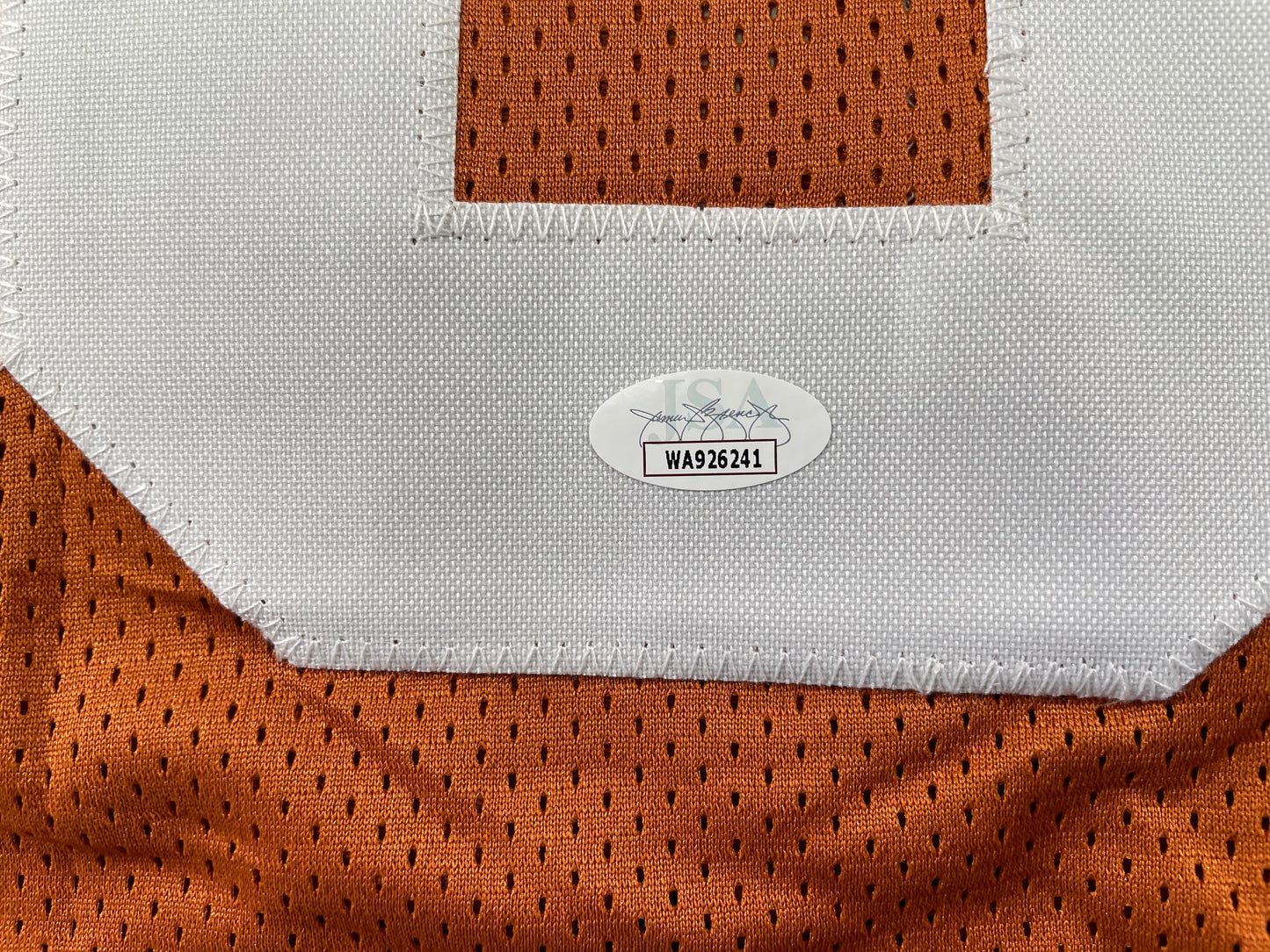VINCE YOUNG TEXAS LONGHORNS SIGNED STAT JERSEY JSA COA