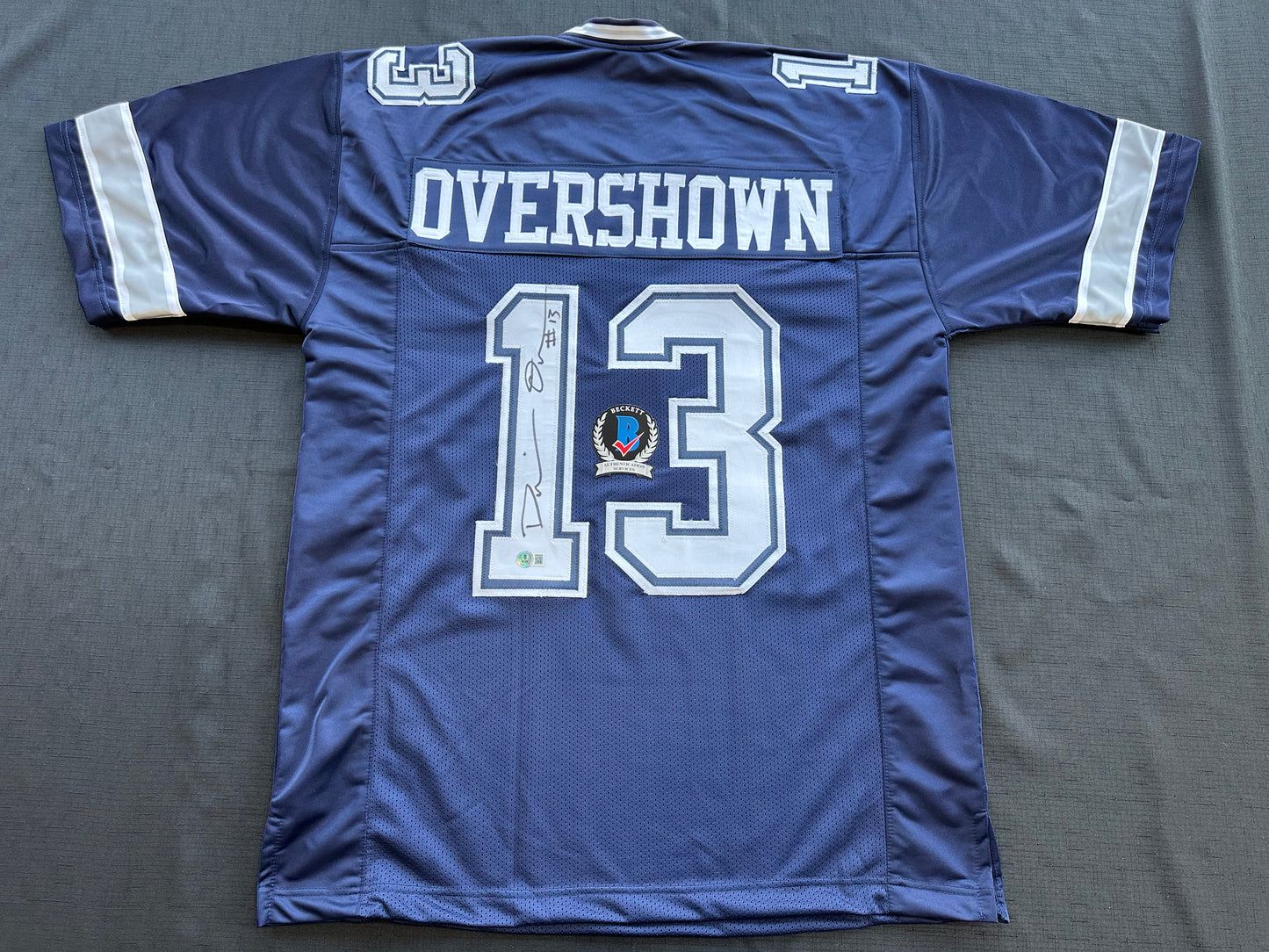 DEMARVION OVERSHOWN SIGNED BLUE JERSEY Dallas Cowboys BAS
