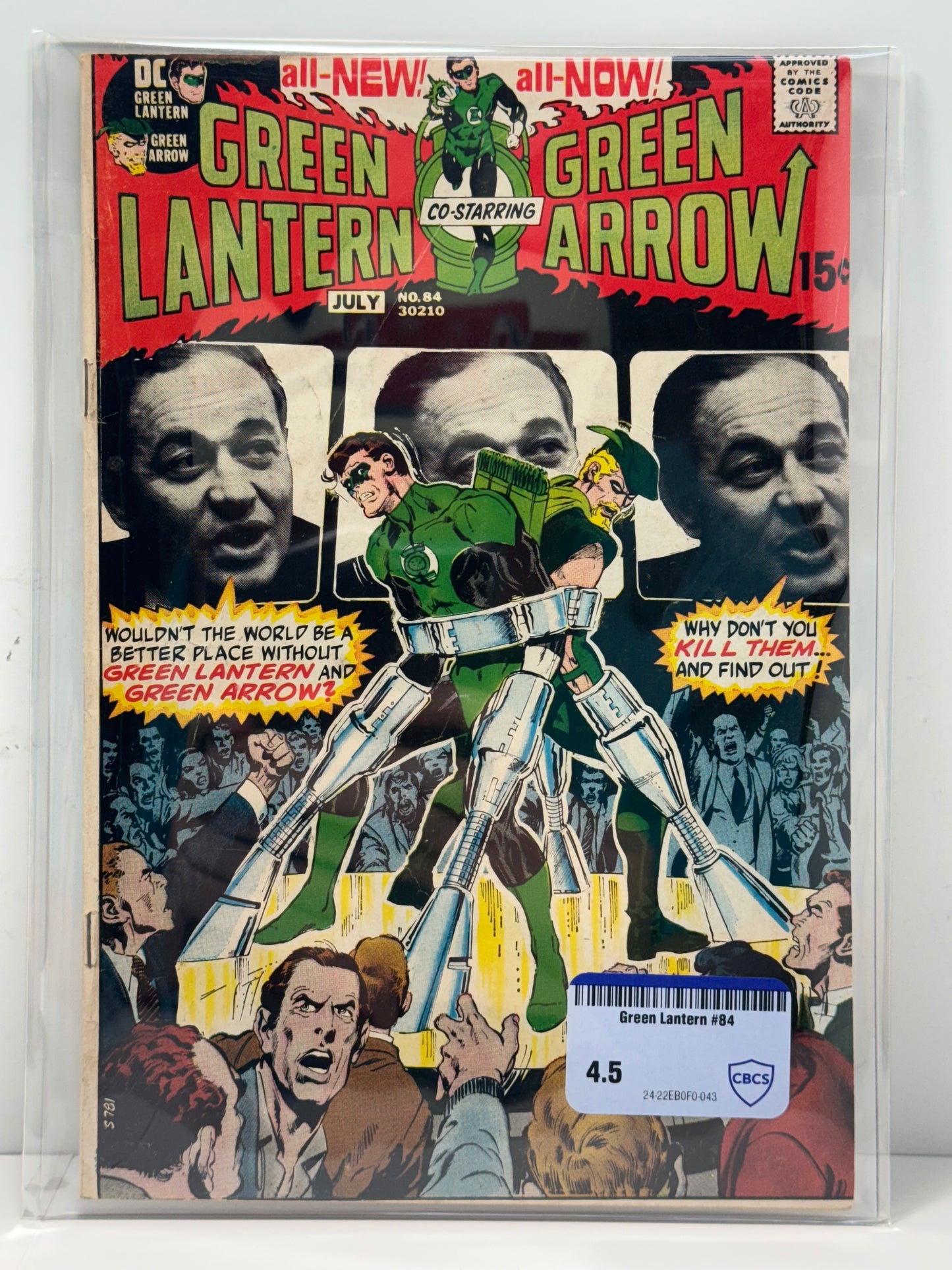 Green Lantern #84 Neal Adams Cover/Art! DC Comics 1971 CBCS Comic Review 4.5