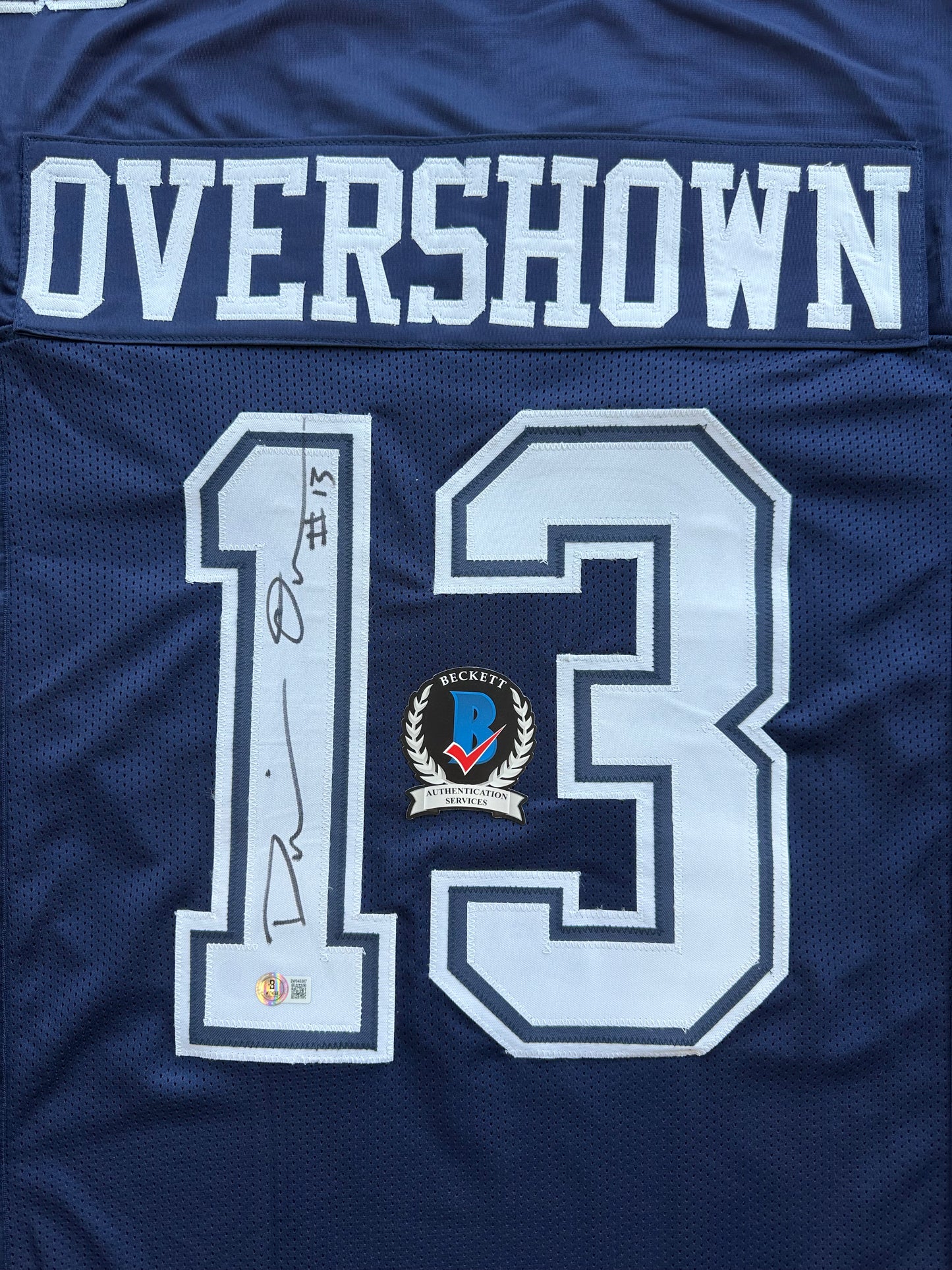 DEMARVION OVERSHOWN SIGNED BLUE JERSEY Dallas Cowboys BAS