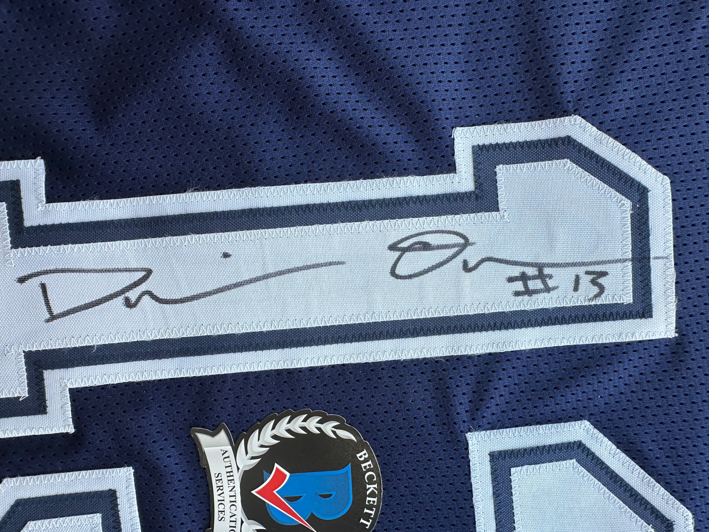 DEMARVION OVERSHOWN SIGNED BLUE JERSEY Dallas Cowboys BAS