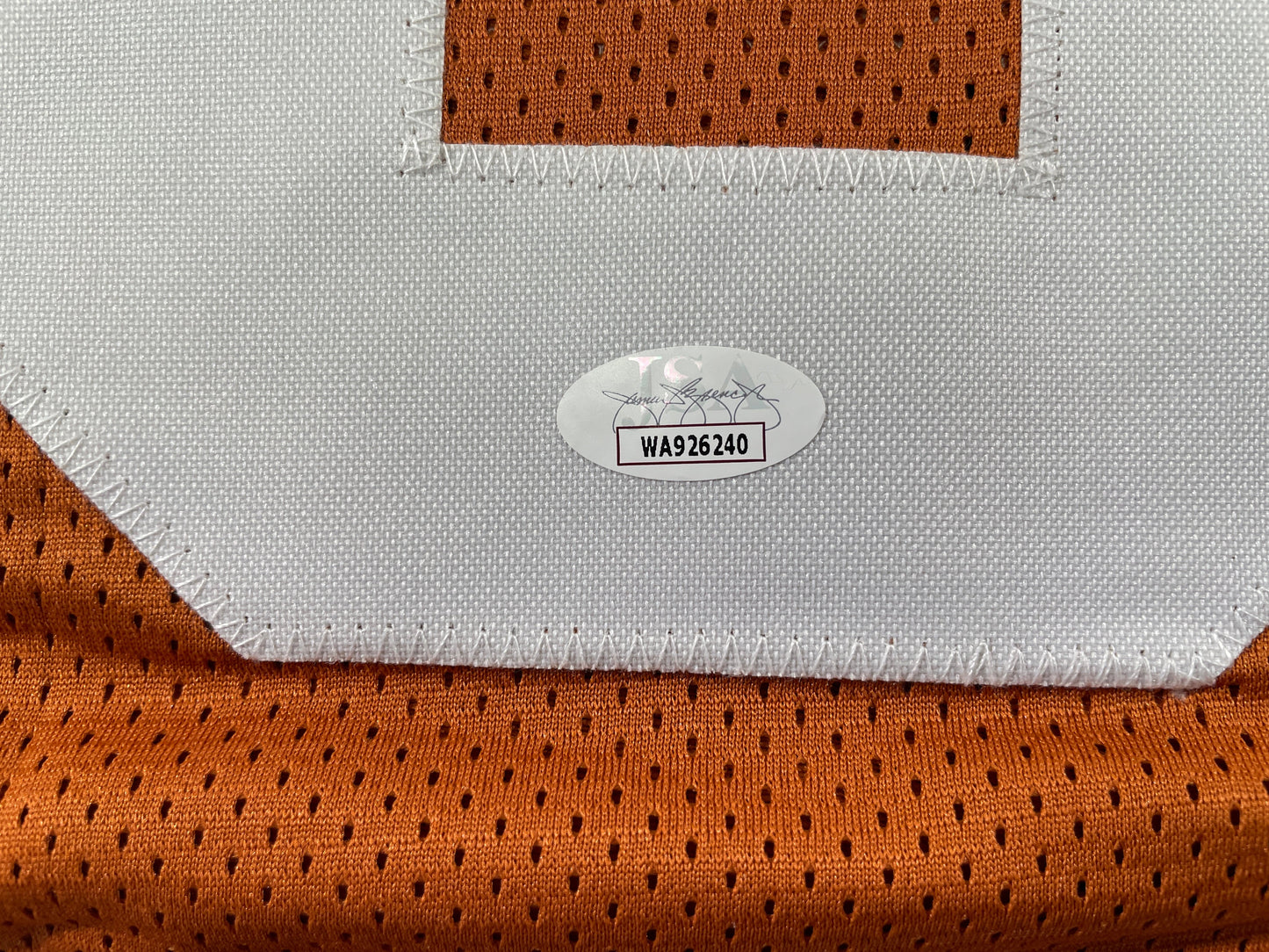 VINCE YOUNG TEXAS LONGHORNS SIGNED STAT JERSEY JSA COA