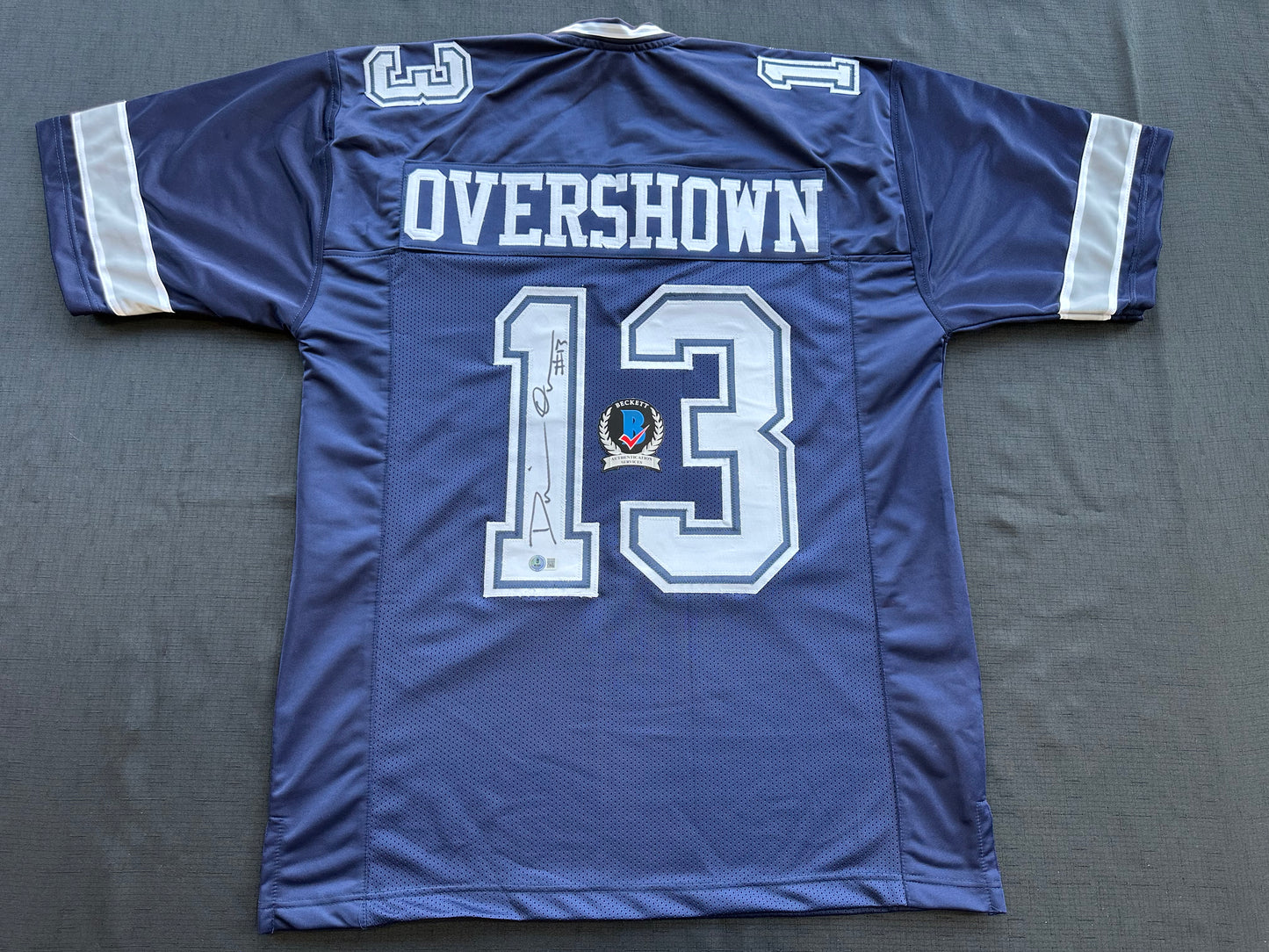 DEMARVION OVERSHOWN SIGNED BLUE JERSEY Dallas Cowboys BAS