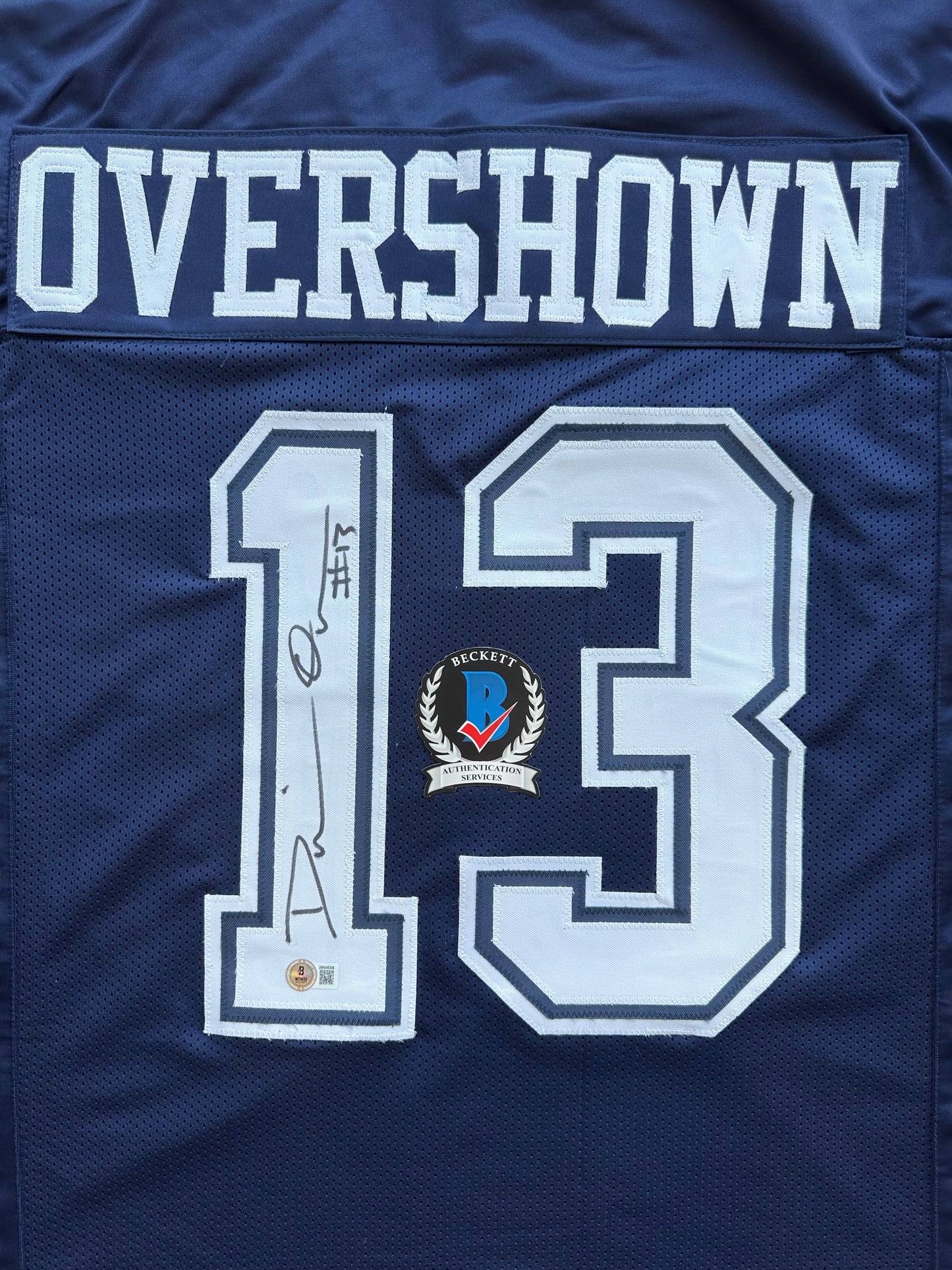 DEMARVION OVERSHOWN SIGNED BLUE JERSEY Dallas Cowboys BAS