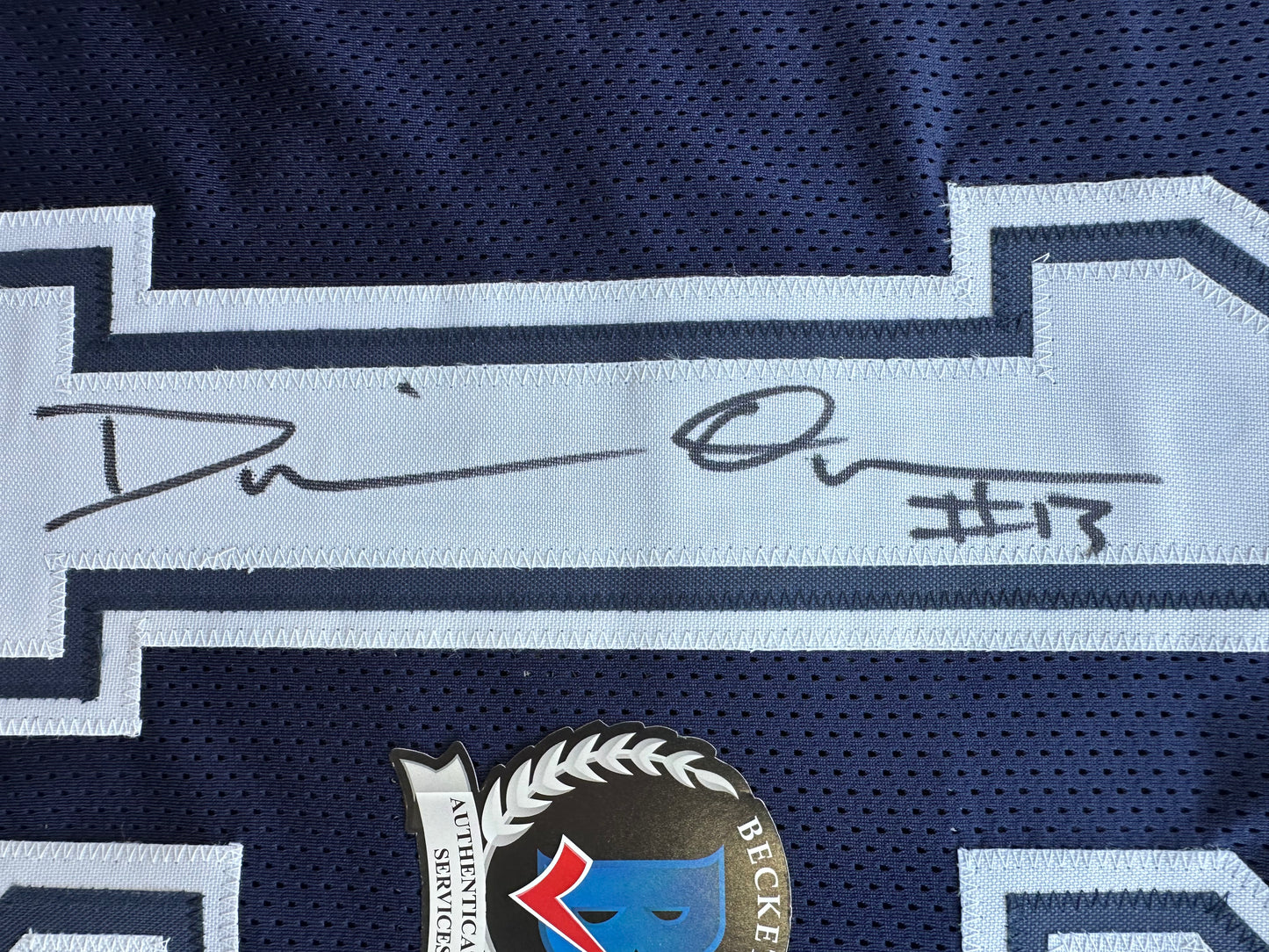 DEMARVION OVERSHOWN SIGNED BLUE JERSEY Dallas Cowboys BAS