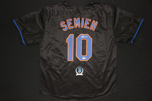 MARCUS SEMIEN NEW YORK NY METS SIGNED ALT BLACK JERSEY BAS COA