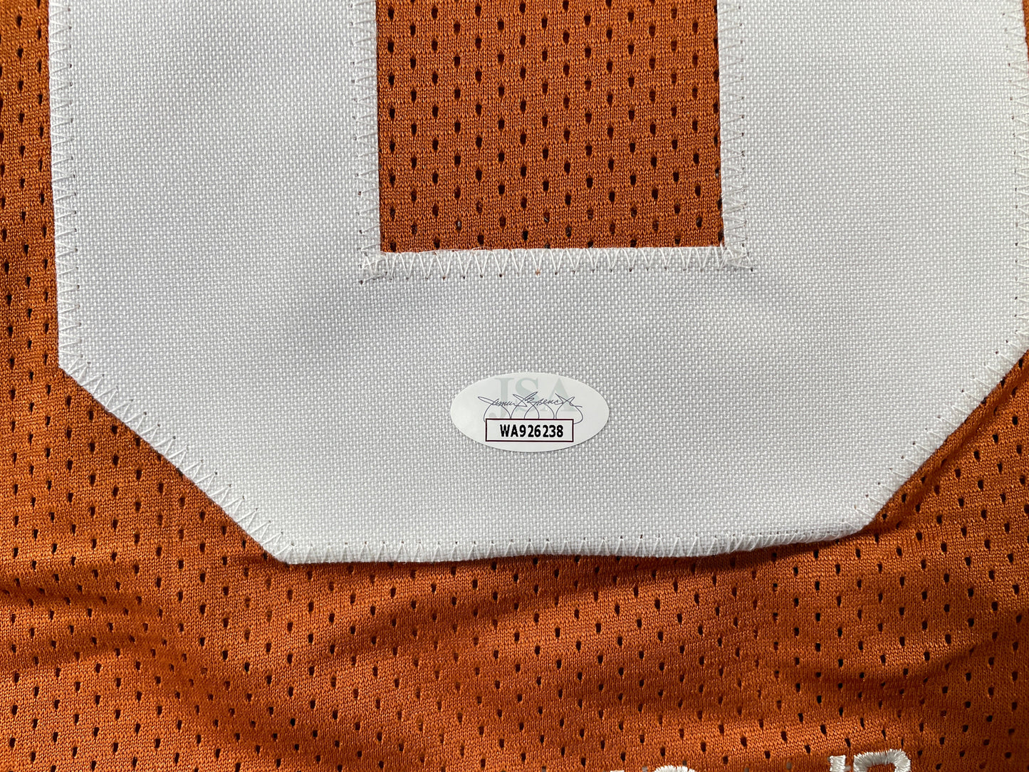 VINCE YOUNG TEXAS LONGHORNS SIGNED STAT JERSEY JSA COA