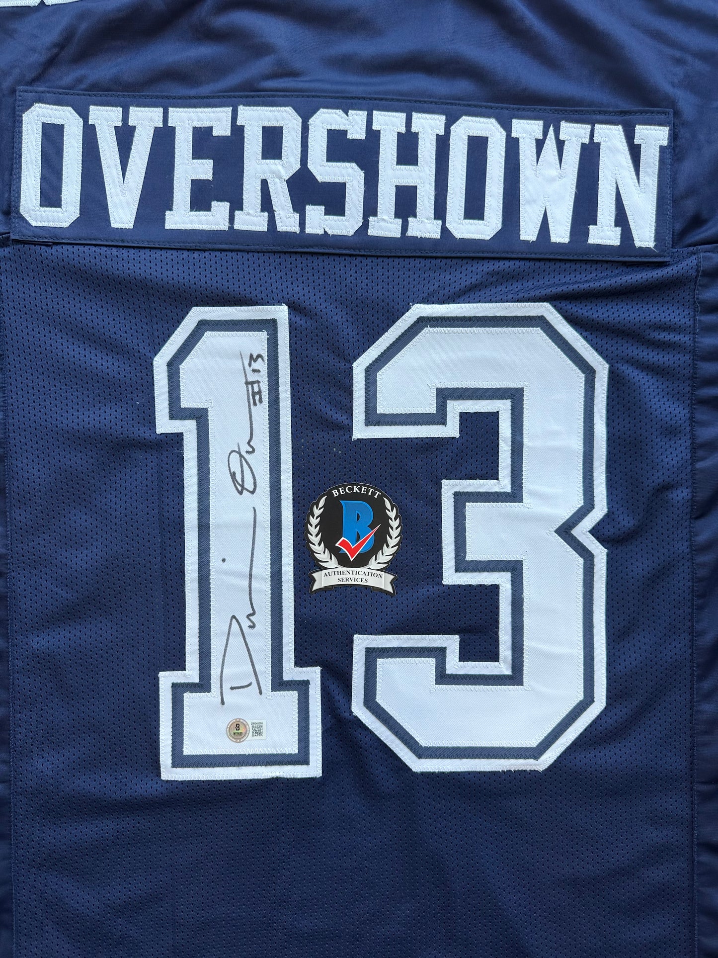 DEMARVION OVERSHOWN SIGNED BLUE JERSEY Dallas Cowboys BAS