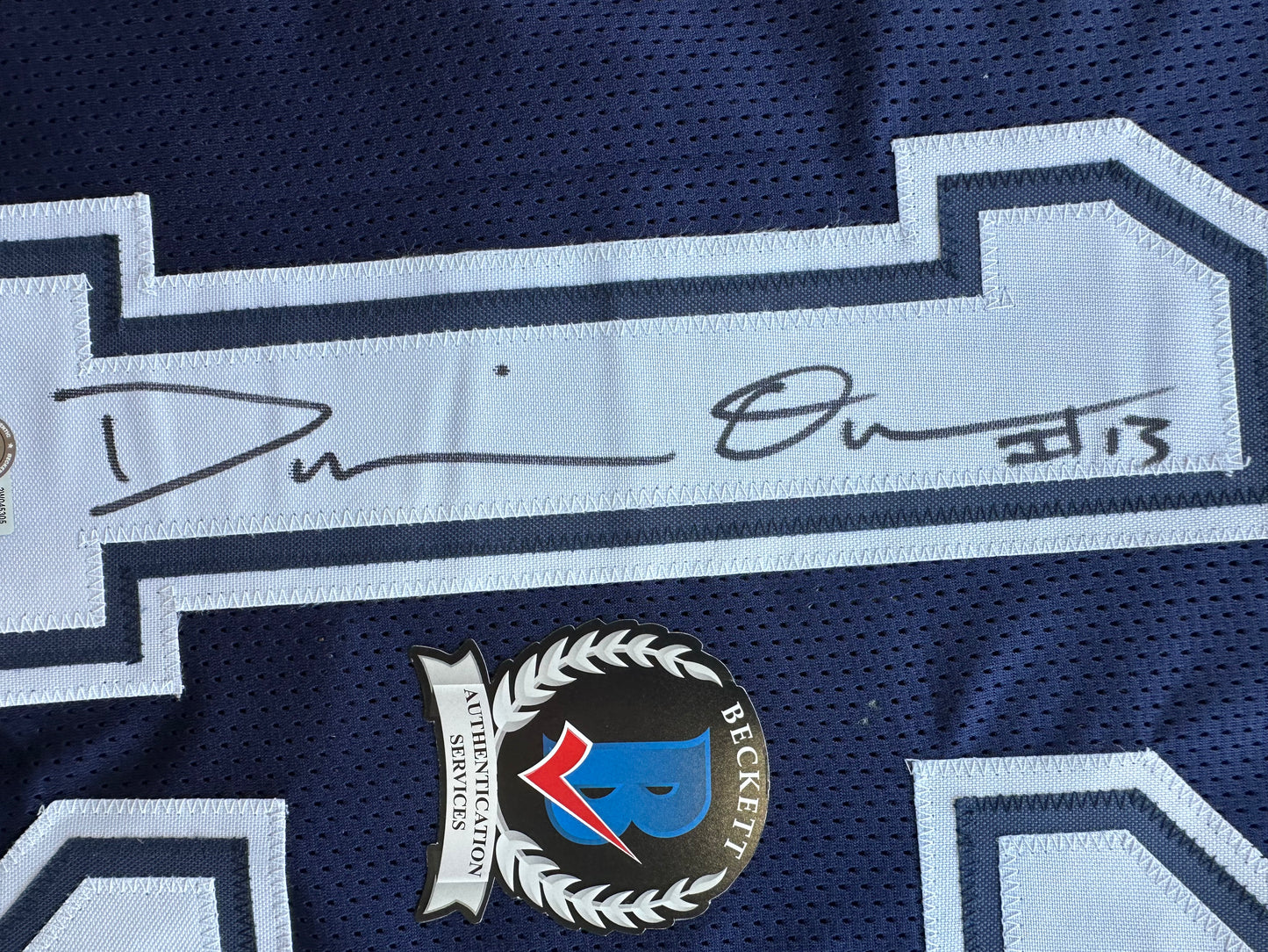 DEMARVION OVERSHOWN SIGNED BLUE JERSEY Dallas Cowboys BAS