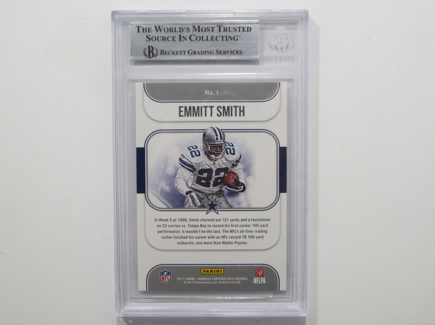 EMMITT SMITH SIGNED BGS BAS SLAB 2017 CERTIFIED CUTS HERITAGE #1 Cowboys