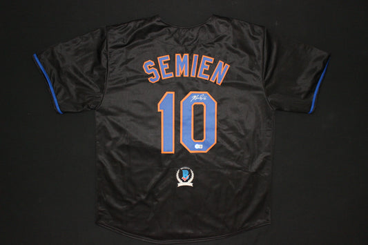 MARCUS SEMIEN NEW YORK NY METS SIGNED ALT BLACK JERSEY BAS COA