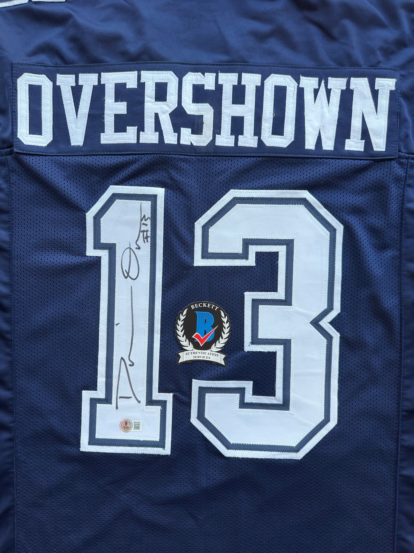 DEMARVION OVERSHOWN SIGNED BLUE JERSEY Dallas Cowboys BAS