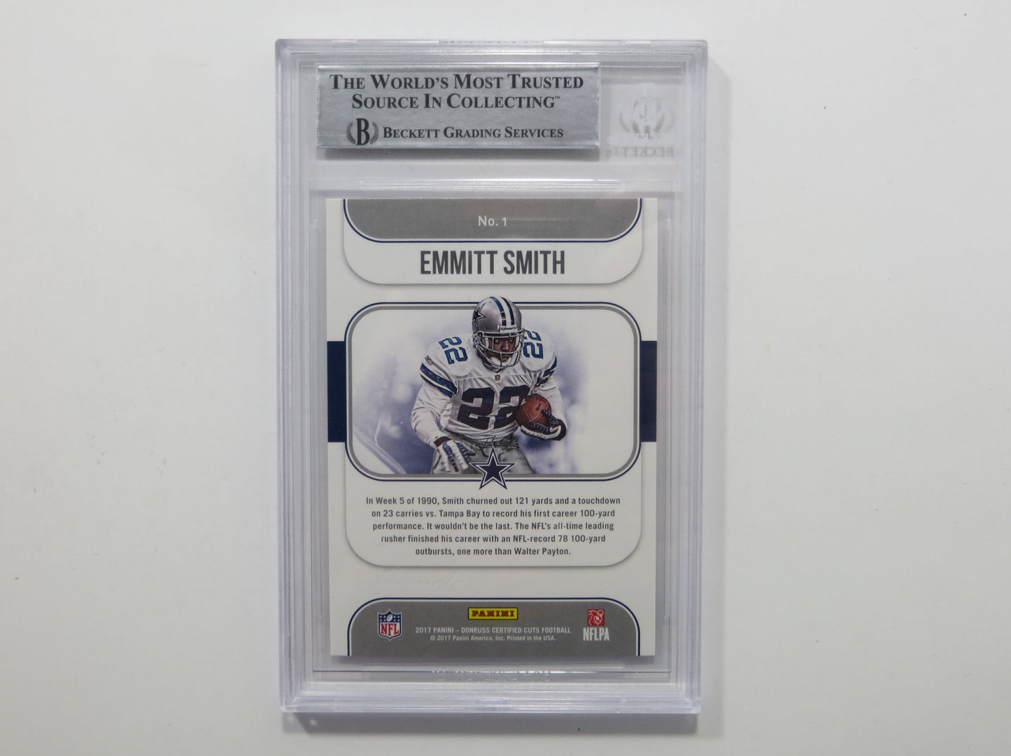 EMMITT SMITH SIGNED BGS BAS SLAB 2017 CERTIFIED CUTS HERITAGE #1 Cowboys