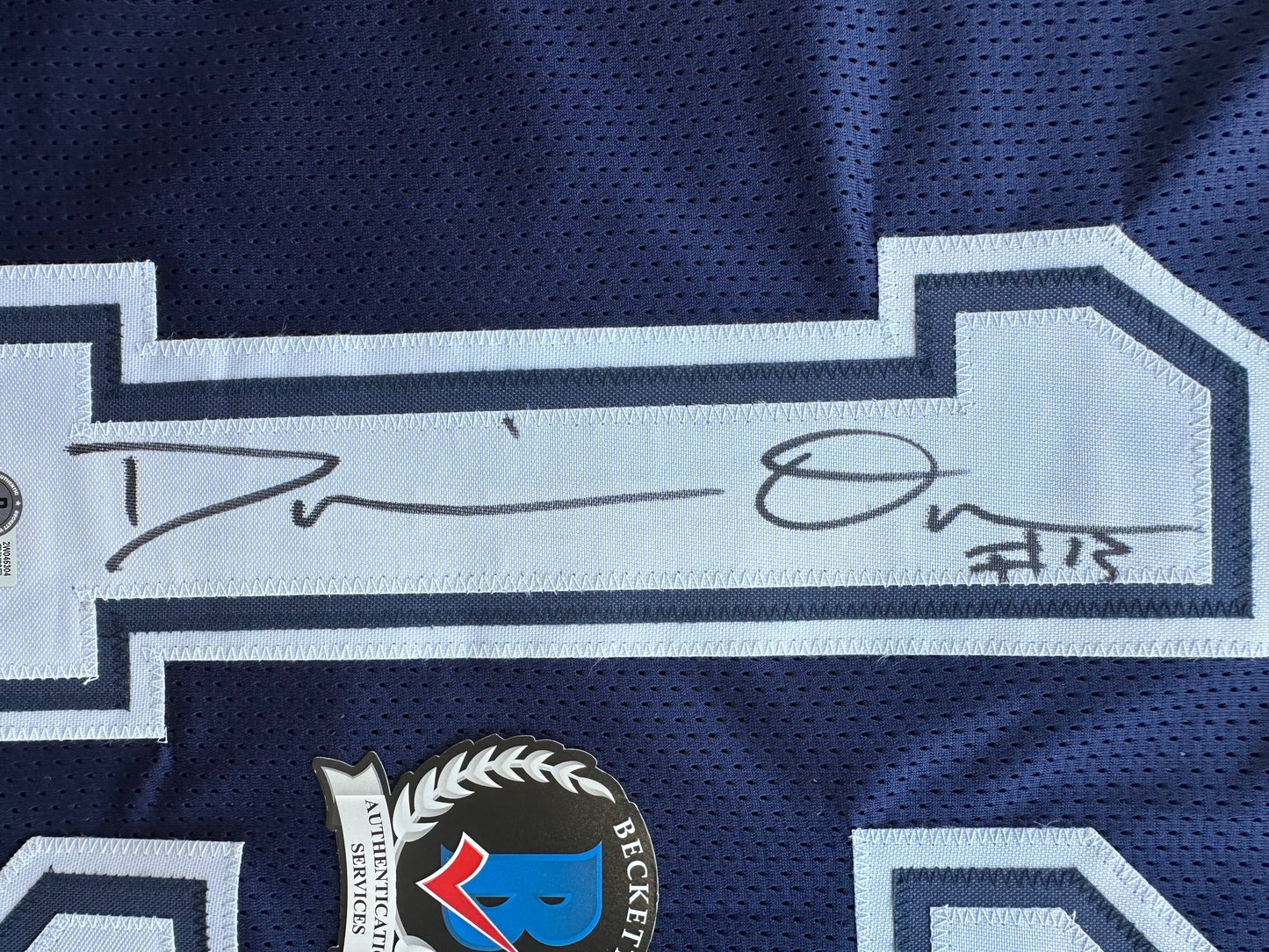 DEMARVION OVERSHOWN SIGNED BLUE JERSEY Dallas Cowboys BAS