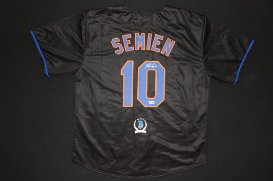MARCUS SEMIEN NEW YORK NY METS SIGNED ALT BLACK JERSEY BAS COA