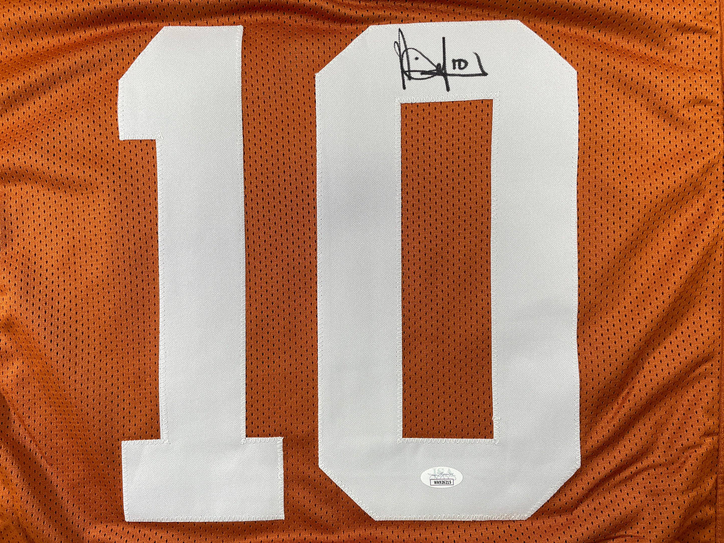 VINCE YOUNG TEXAS LONGHORNS SIGNED STAT JERSEY JSA COA