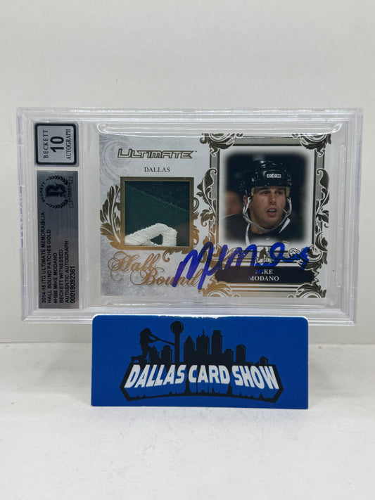 2014-15 Leaf Ultimate #BH-6 Mike Modano Hall Bound Gold BGS Authentic 10 Auto