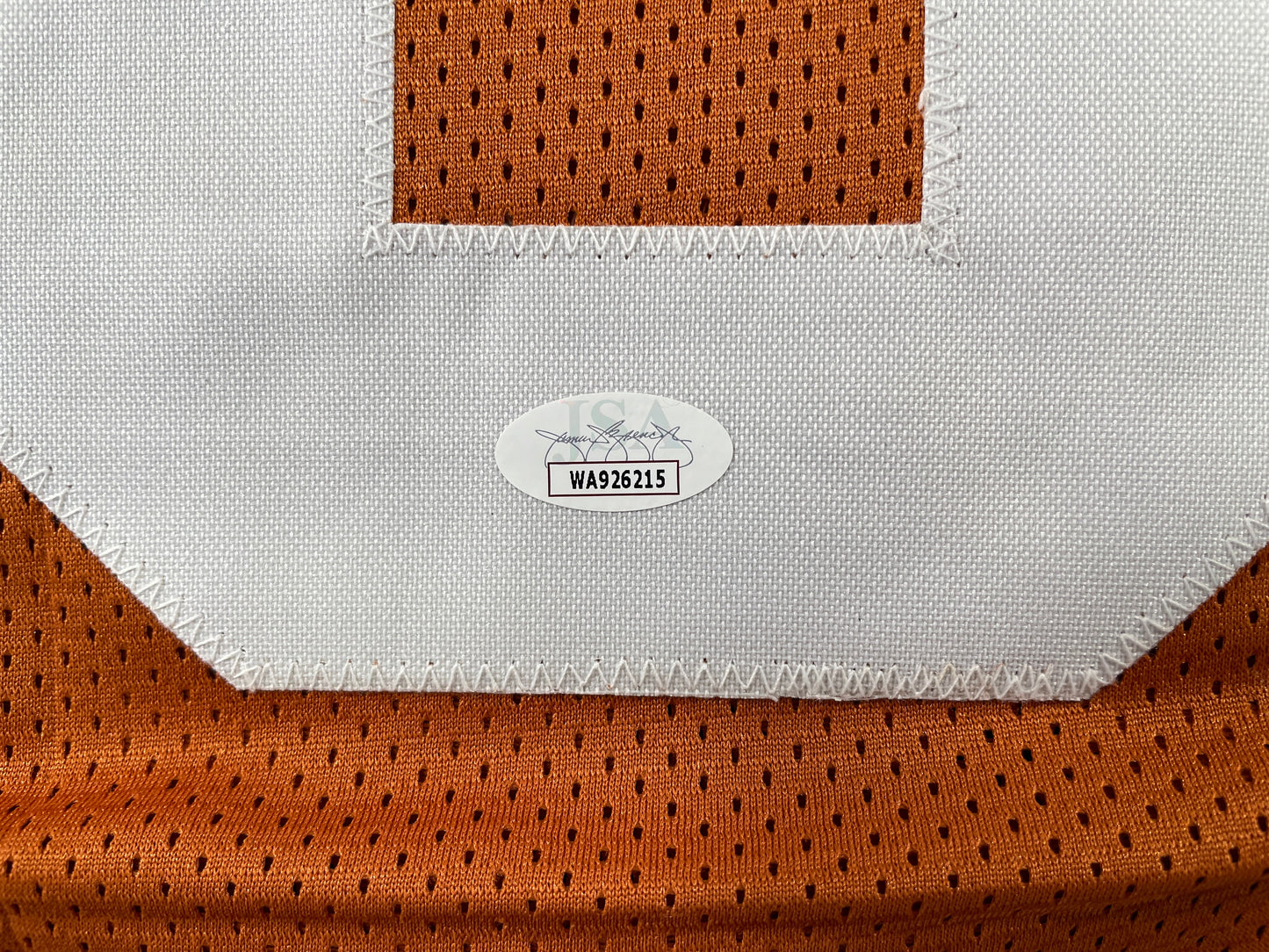 VINCE YOUNG TEXAS LONGHORNS SIGNED STAT JERSEY JSA COA