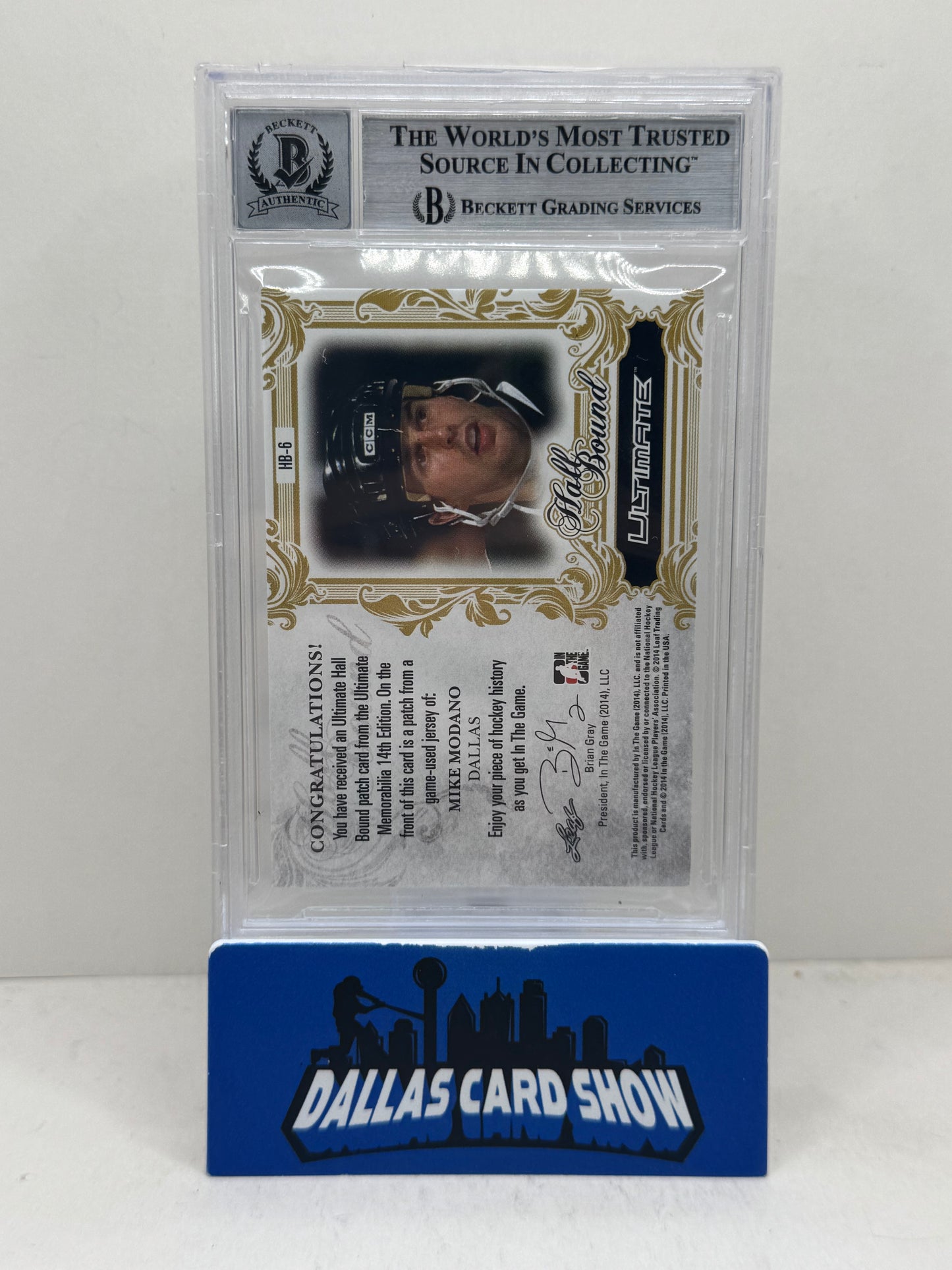 2014-15 Leaf Ultimate #BH-6 Mike Modano Hall Bound Gold BGS Authentic 10 Auto